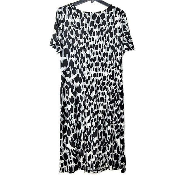 NWT Leota Women's Plus Betty Twist Front Leopard Print Midi Dress - Picture 5 of 6